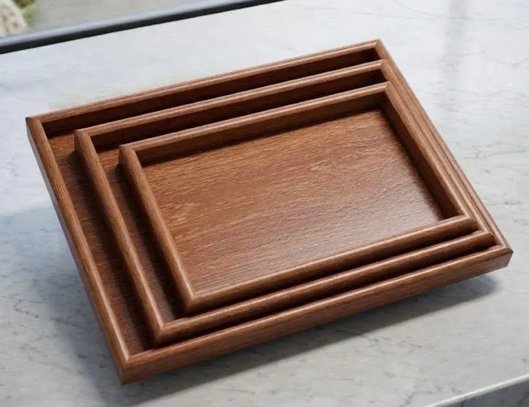 3pcs wooden Tray set
